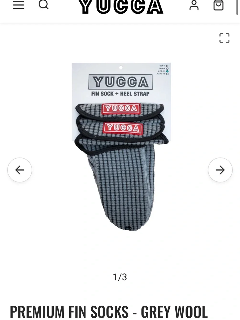 Yucca Fin Sock and Heel Strap, size small 4-7